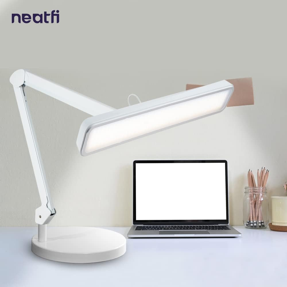 XL 2500 Lumen LED Task Lamp - 5 Modes, Dimmable, Eye-Caring Light