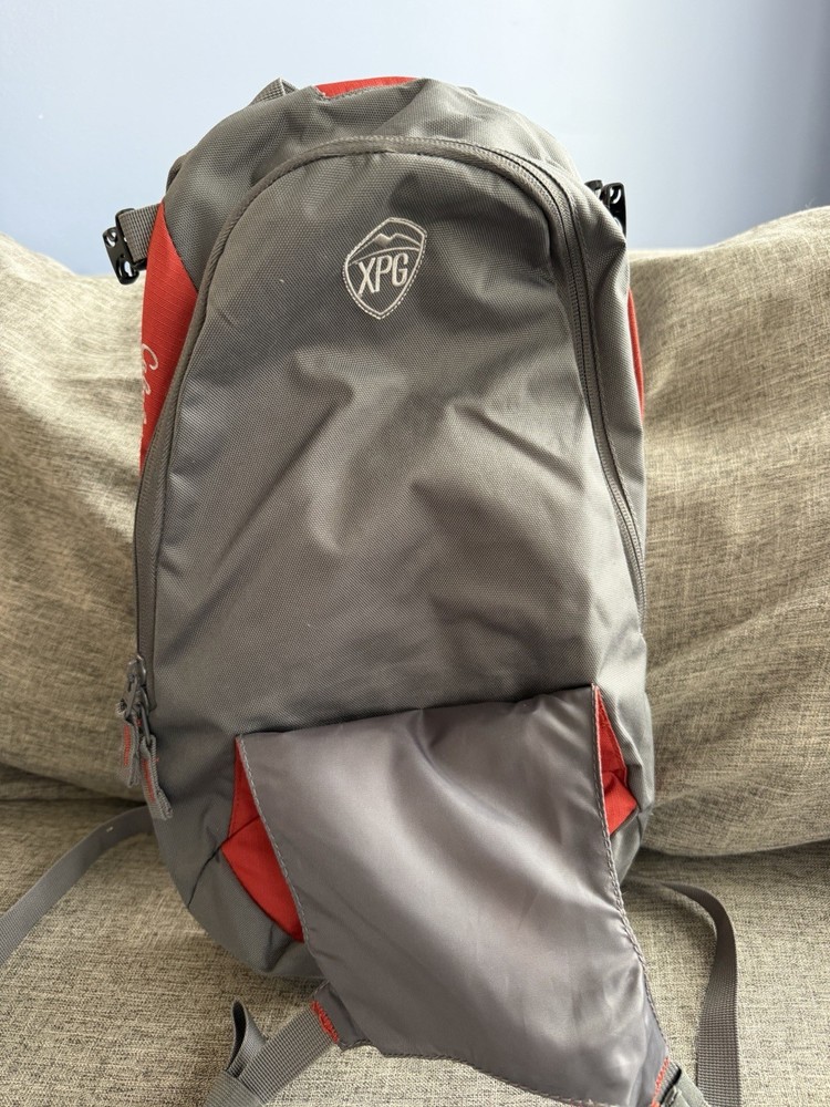 Cabela’s XPG Strata 8 Hiking Hydration Backpack Daypack Red Gray NO BLADDER