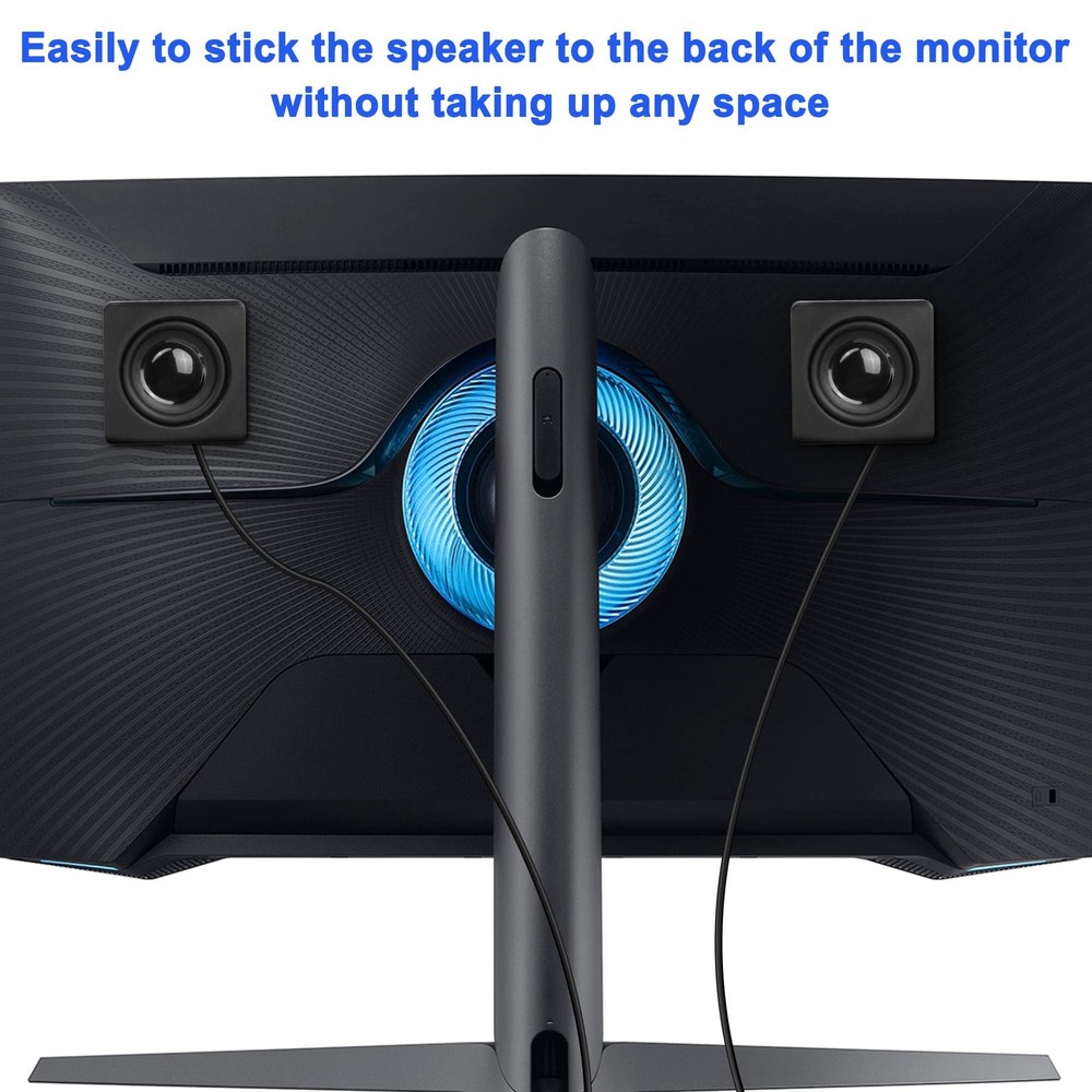 Mini Computer Speaker for Desktop PC 3.5mm TRS Input with Volume Control USB ...