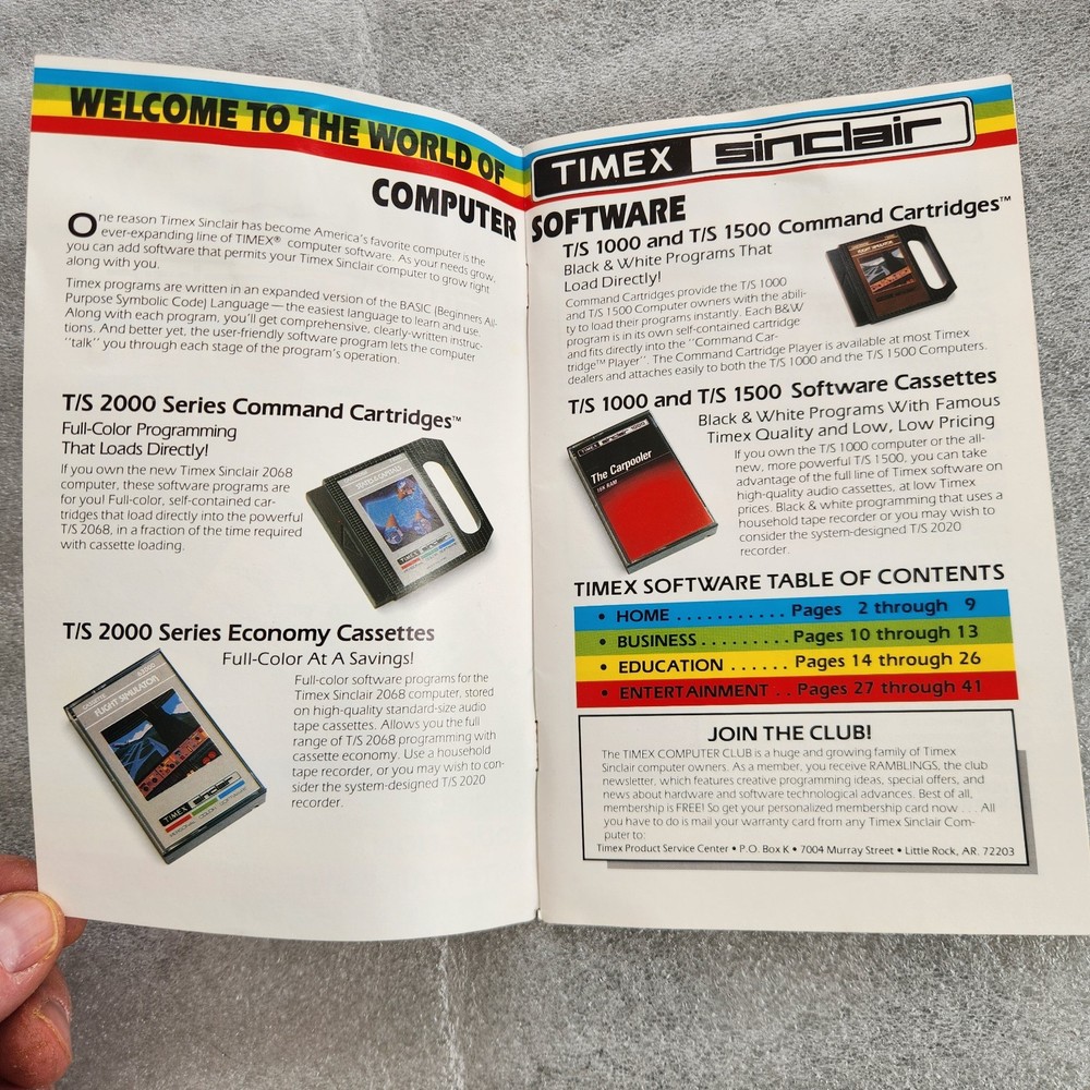 Timex Sinclair 1983 Computer Software Catalog. Winter Issue. Clean Condition