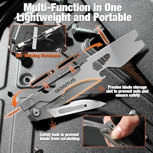 Multitool Pry Bar Wrench Tool with Flat/Phillips Screwdriver Folding Multi