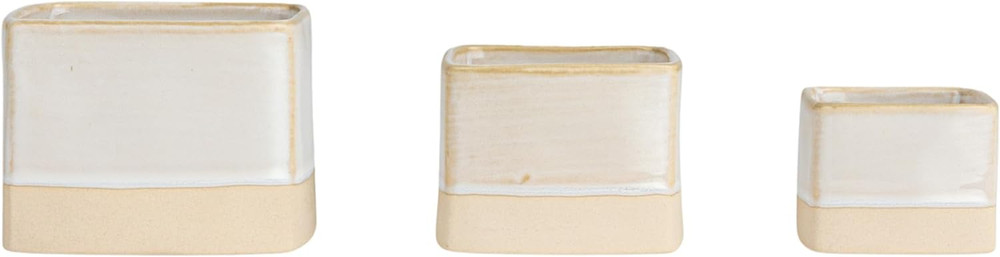 Ceramic Nesting Containers, Cream, Set of 3