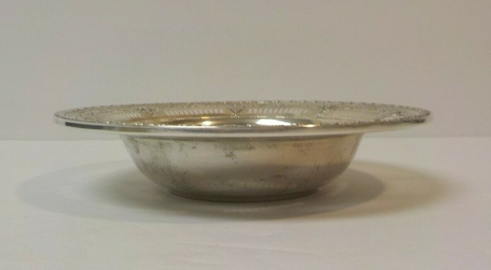 Watson Sterling Silver Pierced & Embossed 6.5" Candy Dish / Bowl, 105 grams