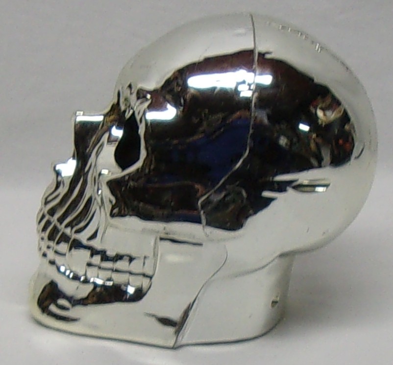 CHROME SKULL STROBE LIGHT HALLOWEEN PROP GHOST HORROR GORE HAUNTED EVIL DEAD