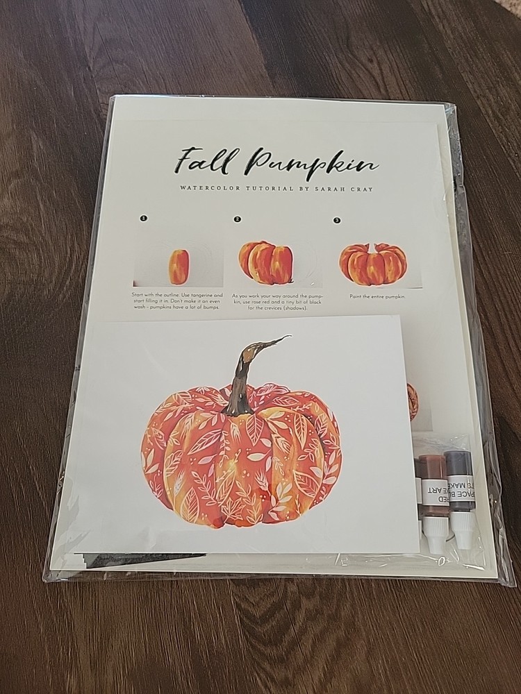 Let’s Make Art - WaterColor - Fall Pumpkin  -Tutorial By Sarah Cray NIP