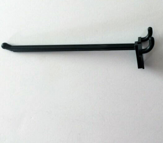 4 Inch Long Black Plastic Pegboard Display Hooks 1/8" Thick Quantity 50