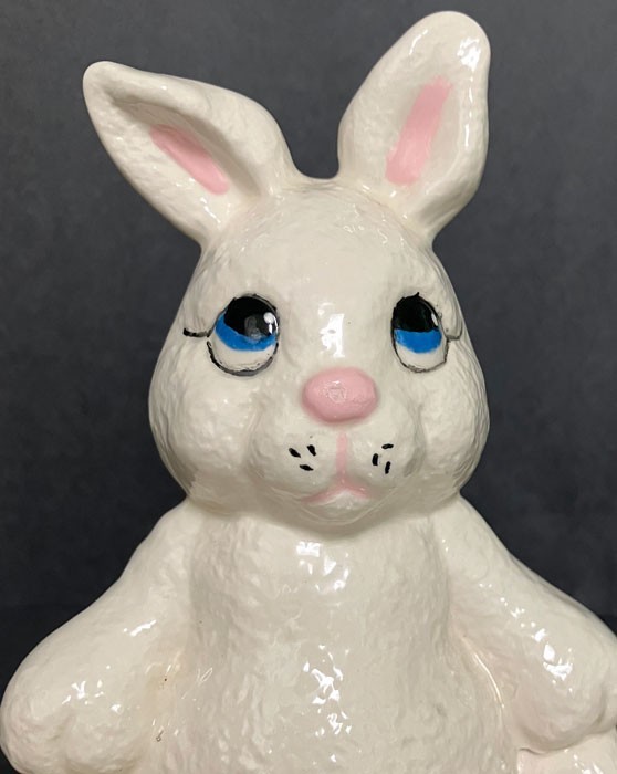 VINTAGE CERAMIC CANDY TRINKET EASTER DECOR BUNNY DISH