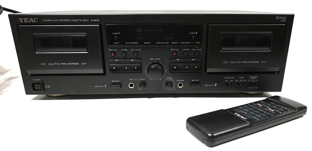 TEAC W-890R Double Auto Reverse Cassette Deck w/ Remote Control