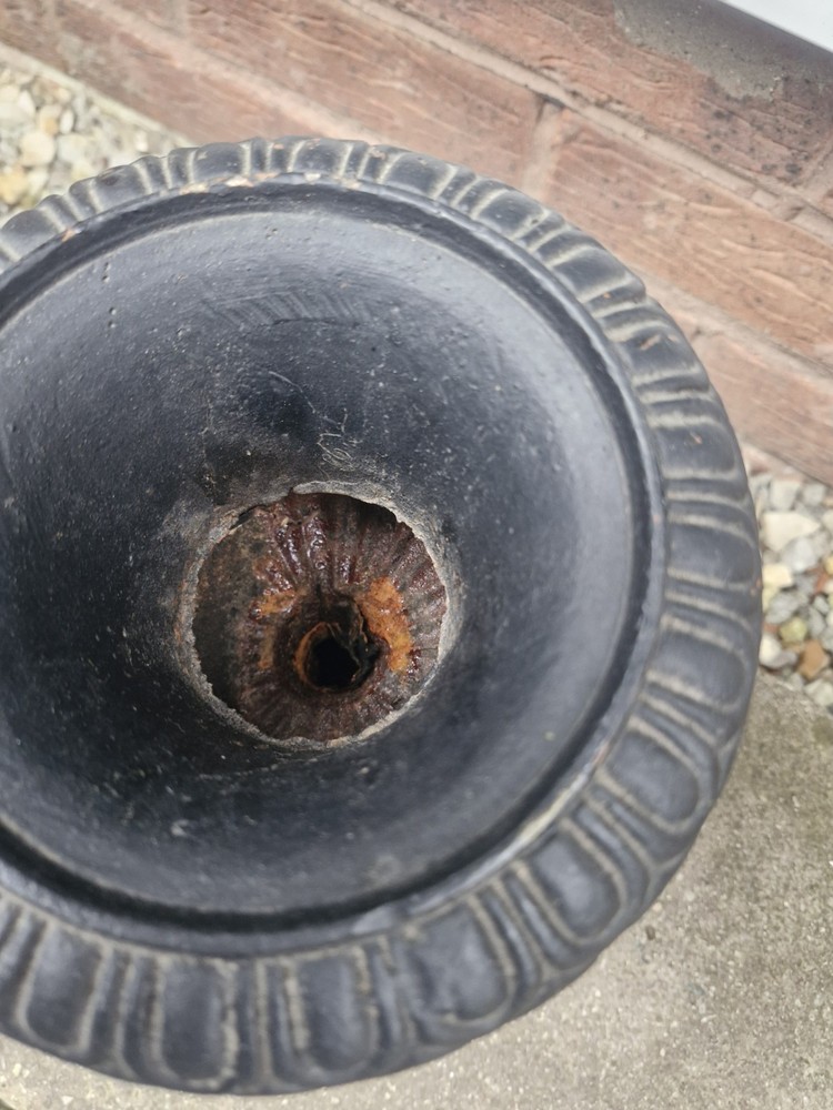 Pair Cast Iron Minature Classical Urns
