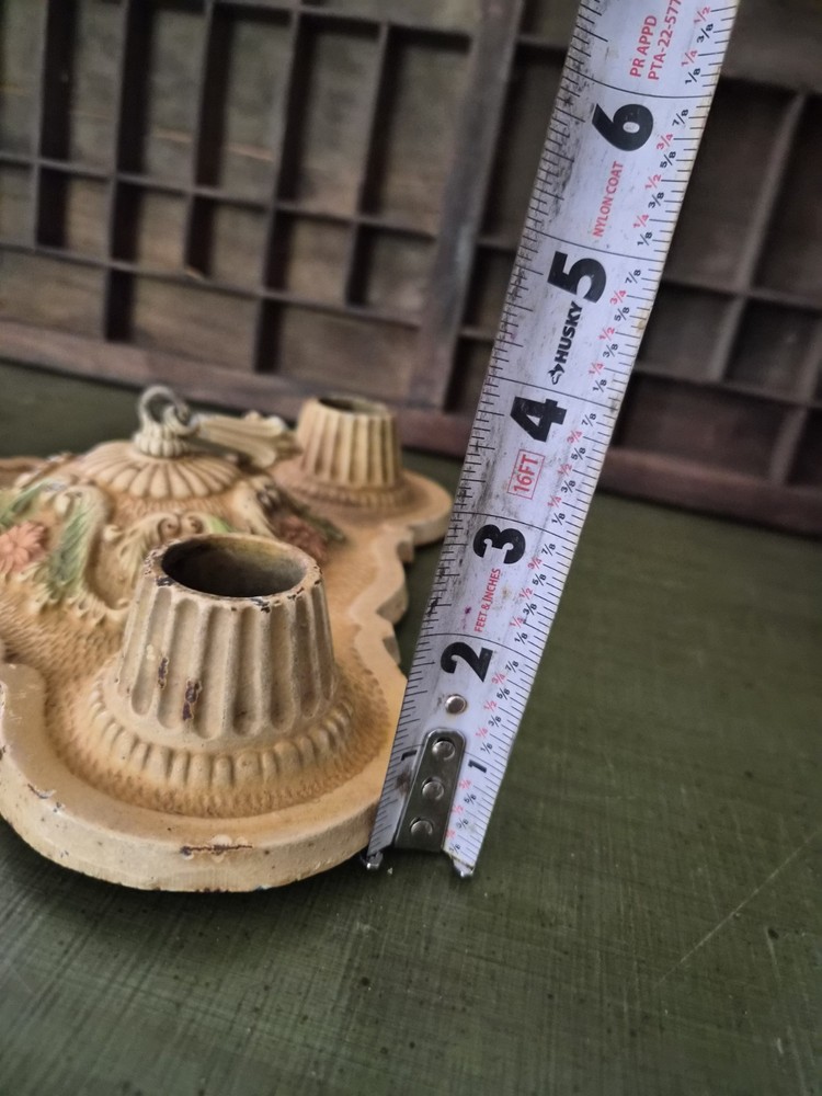 ART DECO THREE-LIGHT CEILING LIGHT FIXTURE FLUSH MOUNT 1930'S CAST IRON