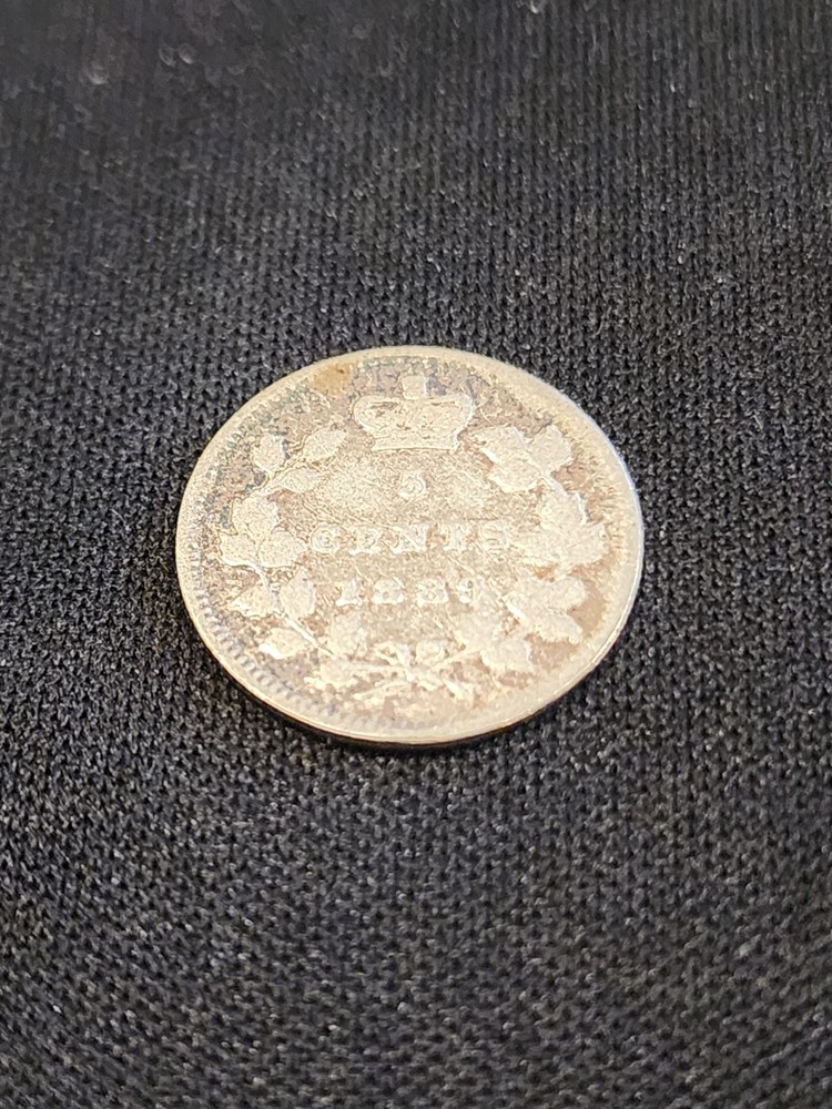 1889 Canada 5 Cents Silver Coin