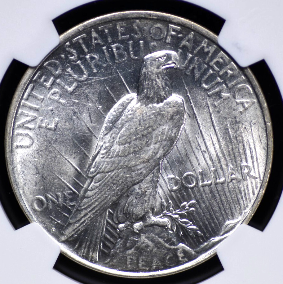 1927 D PEACE DOLLAR NGC MS 61 UNCTUOUS WHITE SATIN LUSTER, STRONG STRIKE, MARKS