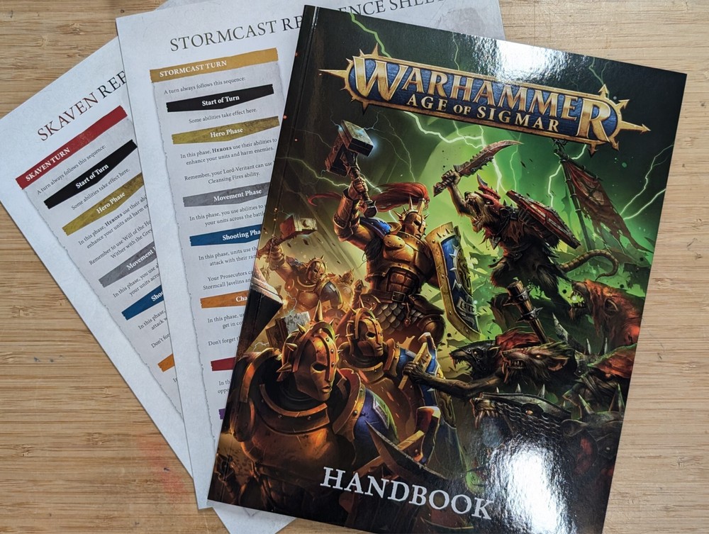Age of Sigmar Handbook and Reference Sheets. 4th Ed. Starter Set AOS GW