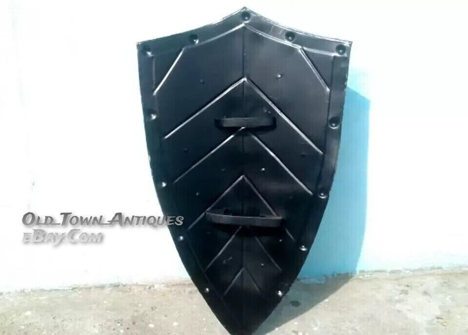 Medieval Leaf Design Pointed Shield Reenactment Cosplay Heater Shield