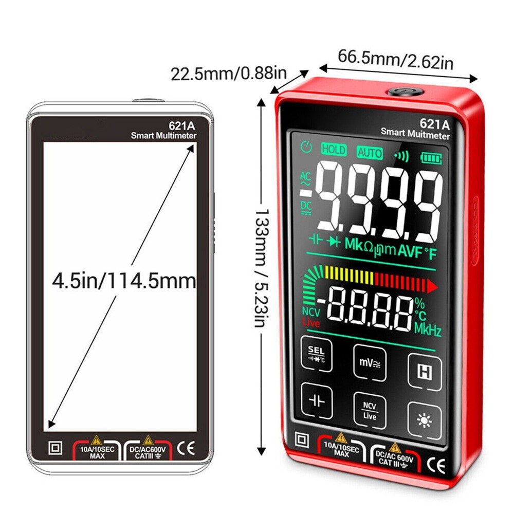 DC/AC 10A Smart Digital Multimeter Multi-meter Tester Touch Screen Rechargeable