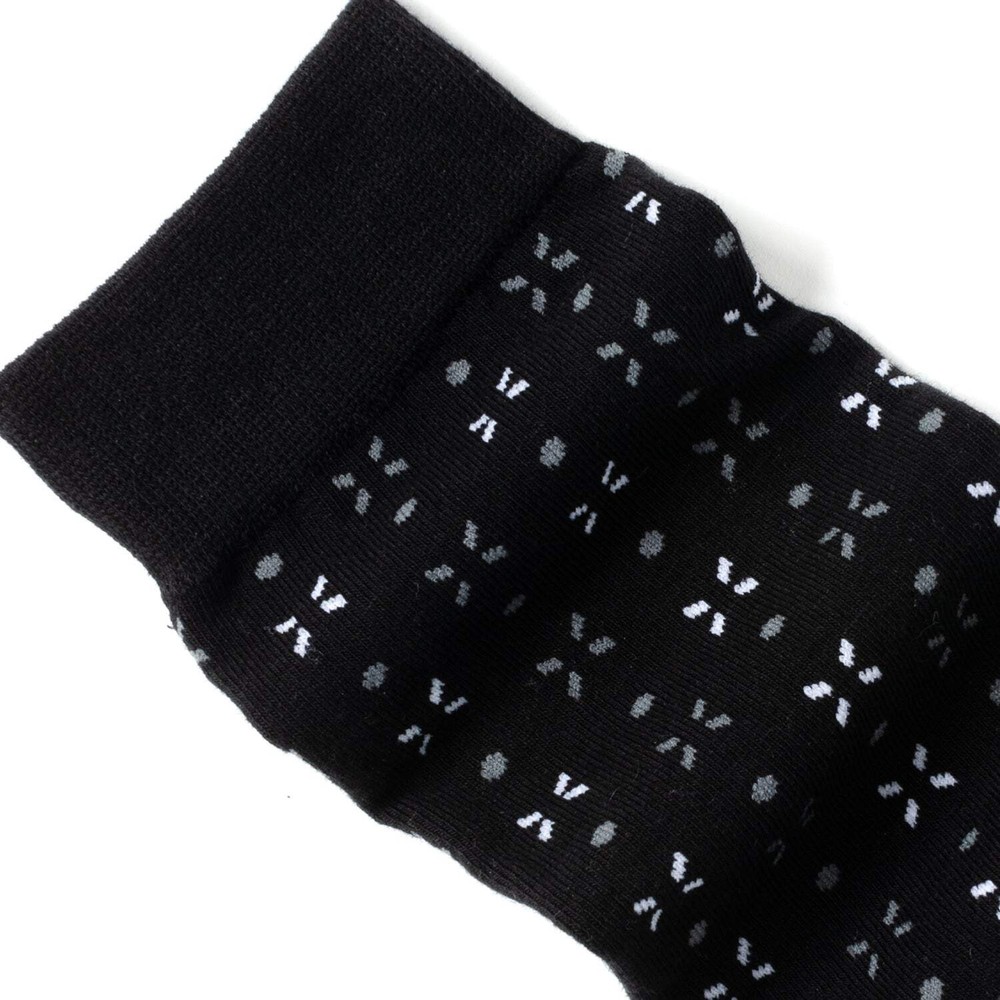 Dot Patterned Black Men's Socks
