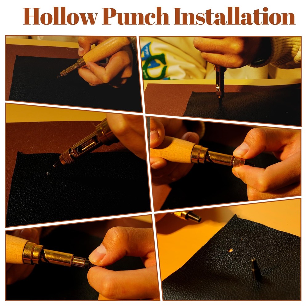 Leather Tooling & Crafting Kit for Beginners - 72Pcs Leatherworking Tools wit...