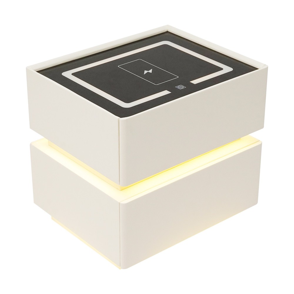 Smart Nightstand W/ Tri color sensor light+Wireless Charging+USB Bedside Table