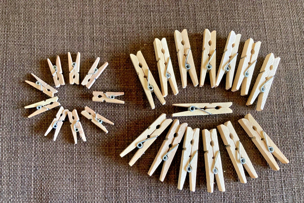 1" & 2" craft clothespins