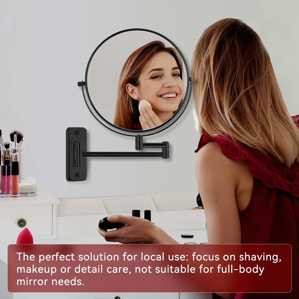 8” Wall Mount Makeup Mirror with 20X Strong Magnification, Double Sided Shavi...
