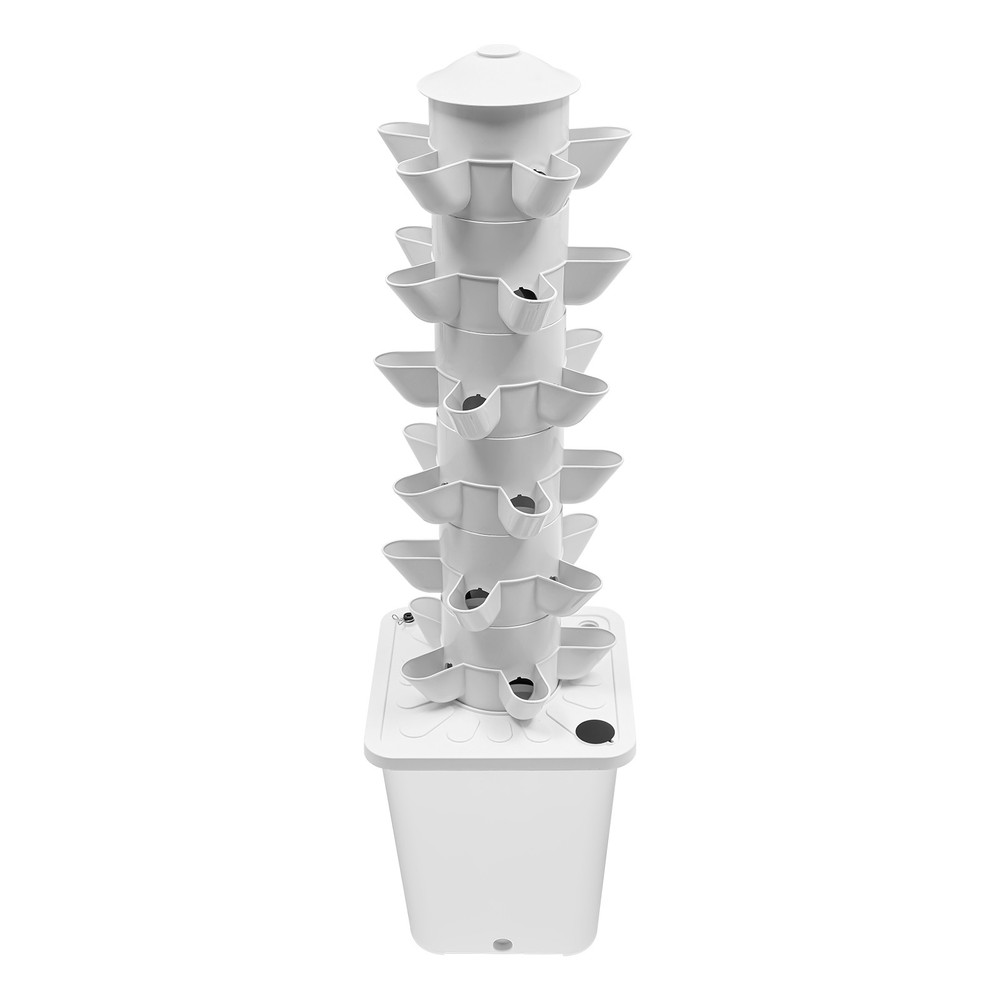 30-Pot Vertical Hydroponic Tower System Set with LED Lighting & Auto-Watering