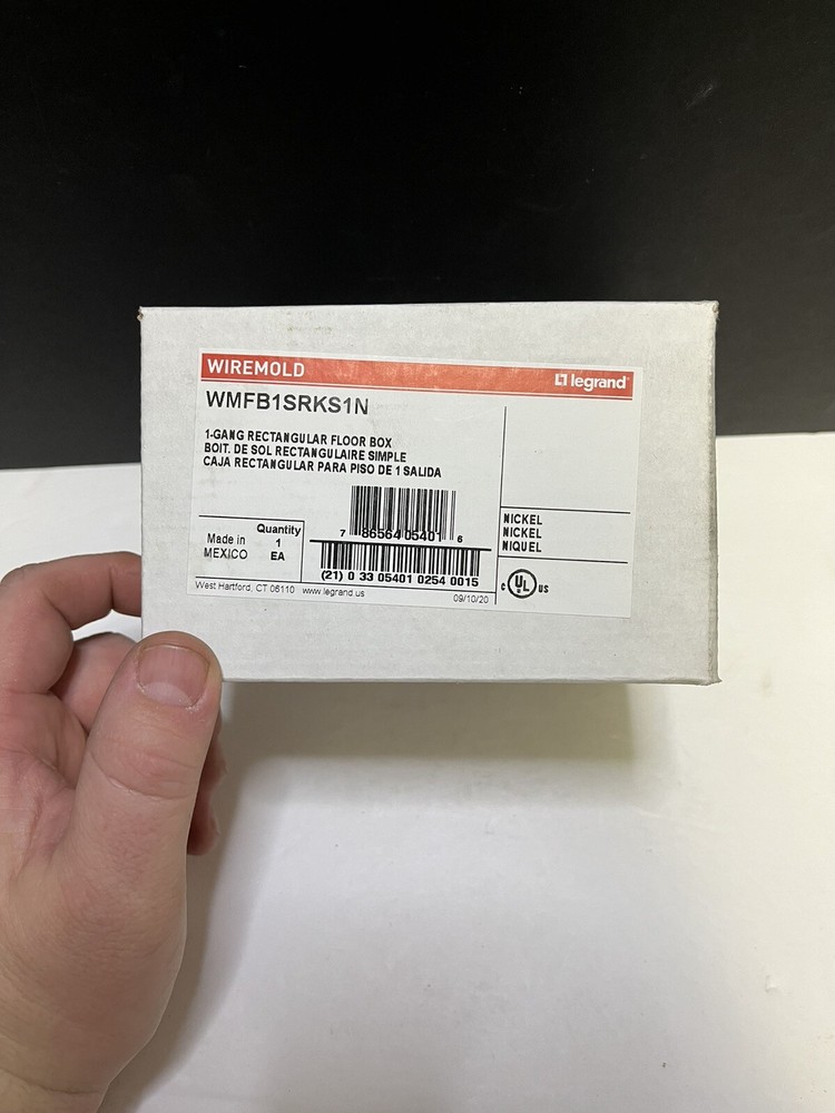 Wiremold WMFB1SRKS1N 1-Gang Rectangular Floor Box Nickel Finish