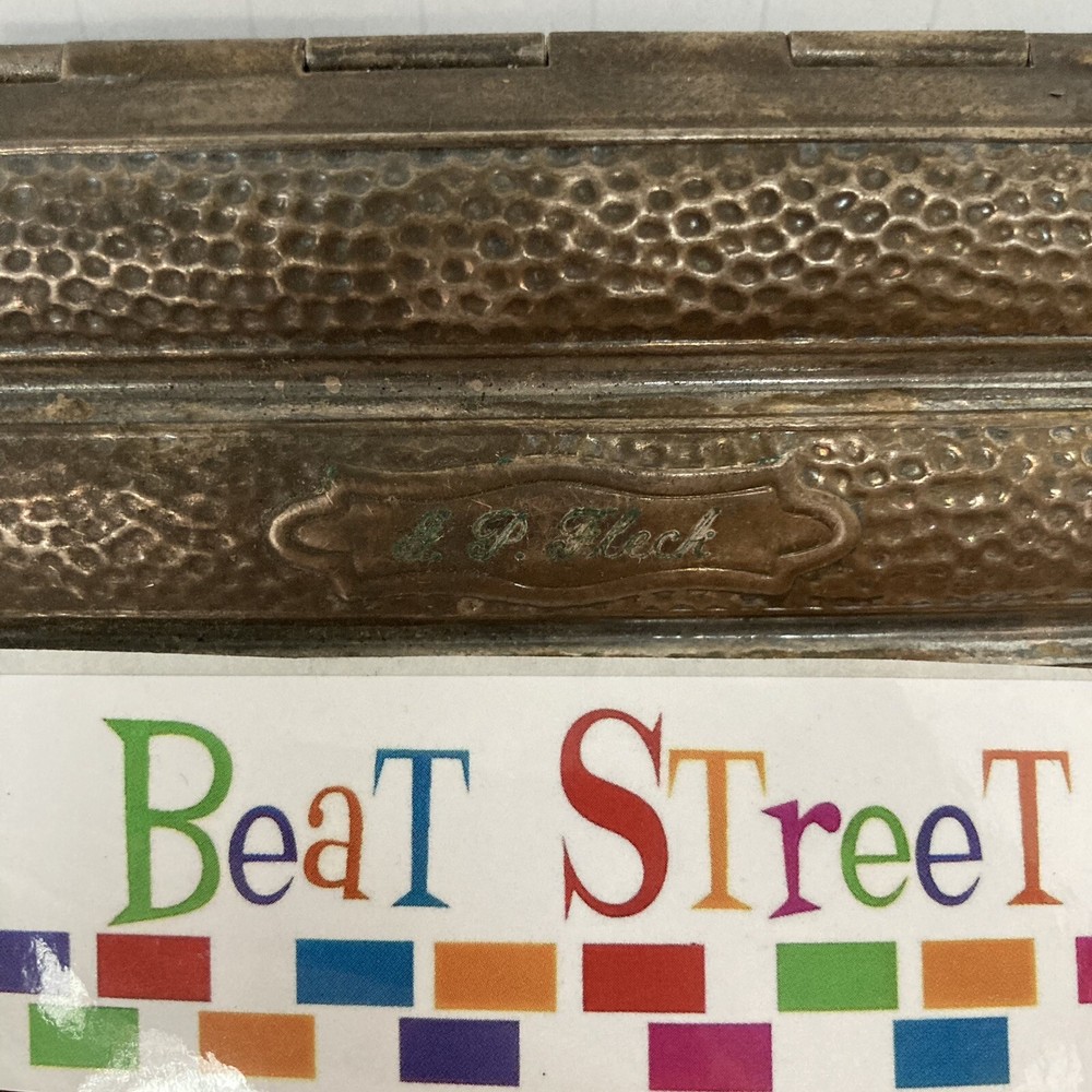 Antique Silver ? Patterned 3 Finger Cigar Case Engraved “J P Fleck”