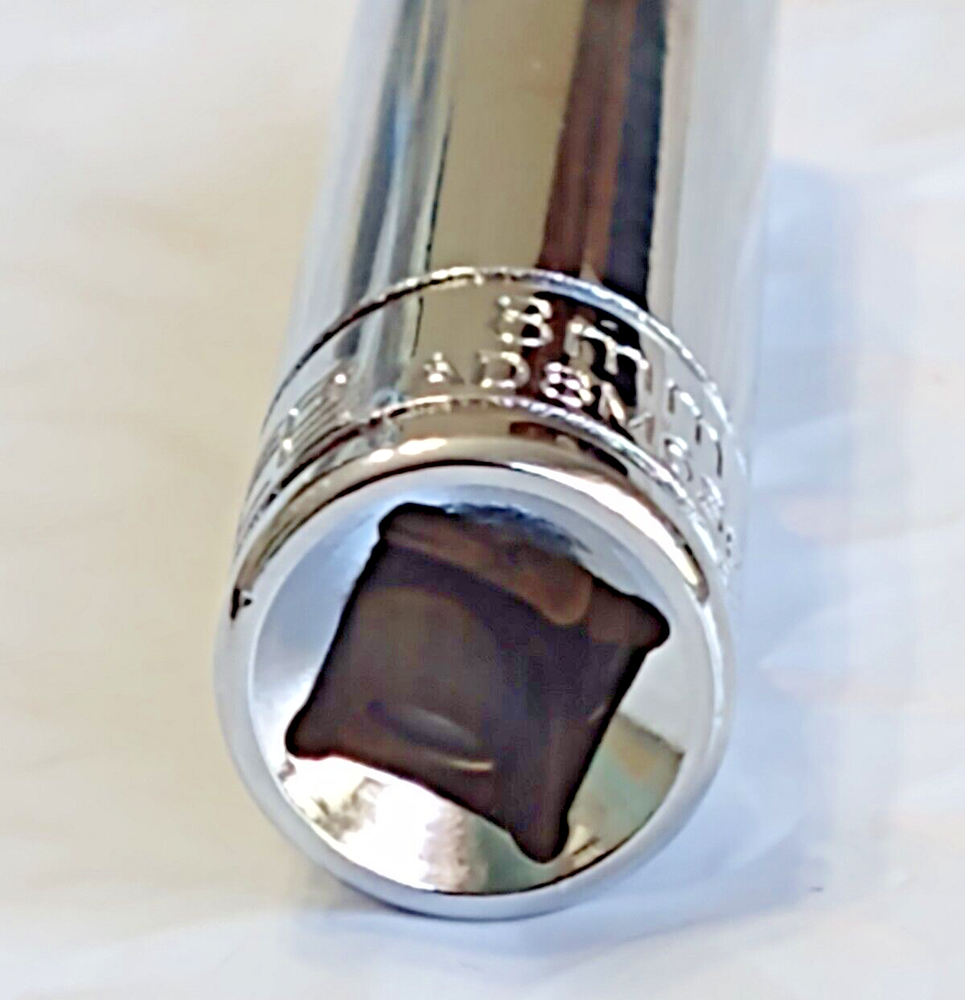 MATCO TOOLS "SILVER EAGLE" AD8M6SE, 1/4" DRIVE, 8MM. SOCKET, DEEP, 6 POINT.