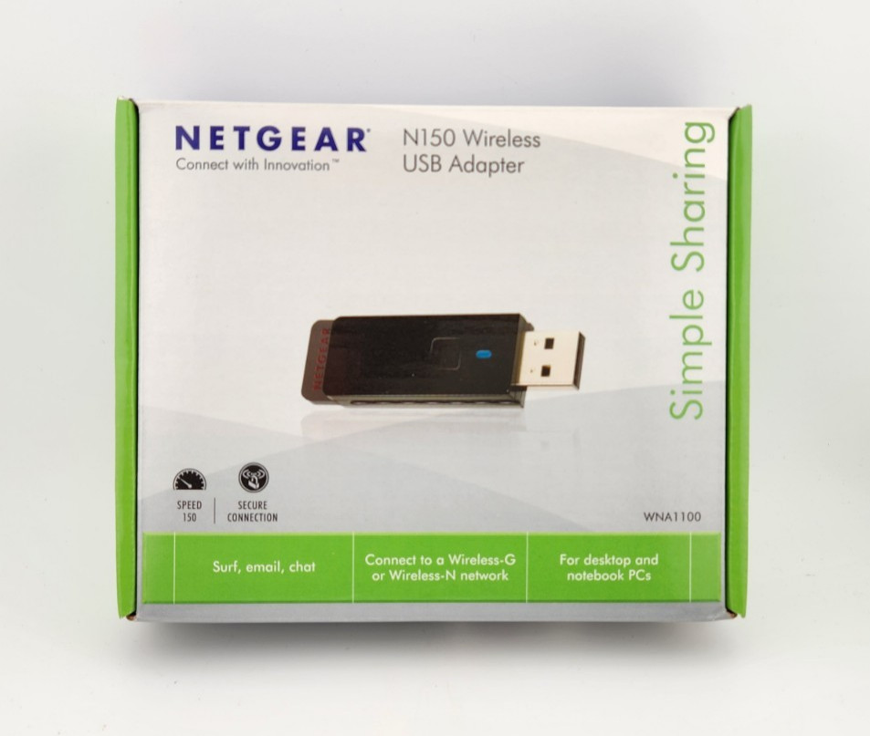 NETGEAR WNA1100 N150 Wireless USB Adapter & CD – Open Box Internet
