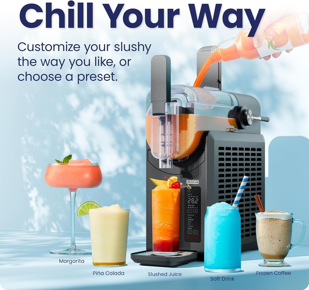 Chefman Slush-Ease 68oz Drink Maker - Automatic Cleaning & Creative Beverages