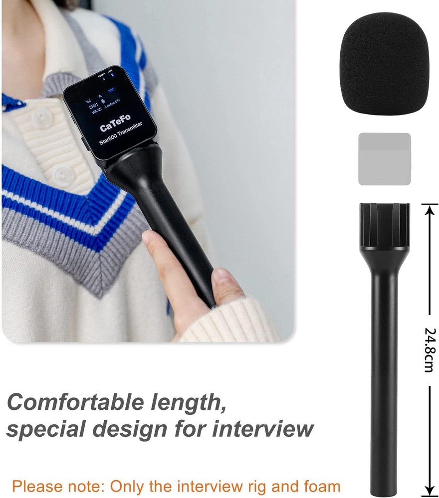 Microphone Interview Handle Interview GO Handheld Adapter with Foam for RODE Wir