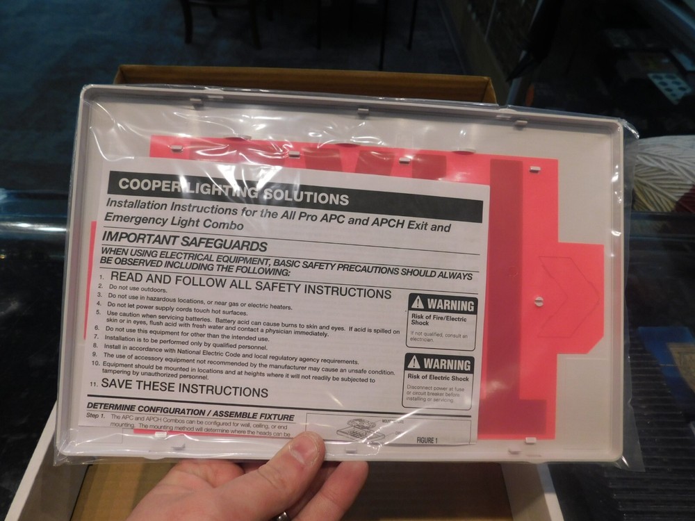 Cooper Lighting APCR All-Pro Thermoplatic Exit/Emergency Combo Brand New