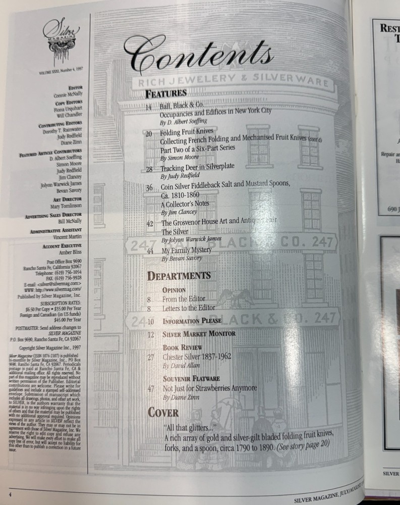 5 ISSUES OF SILVER MAGAZINE 1997 Missing May/June