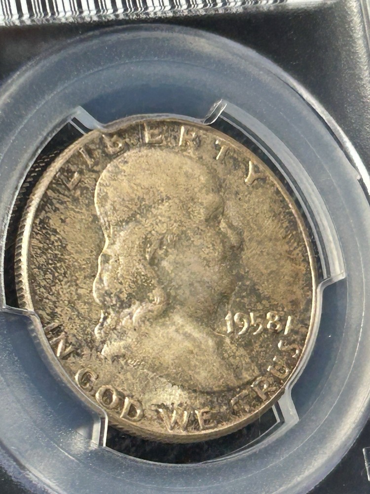 1958 FRANKLIN HALF DOLLAR PCGS CAC MS65 Tones