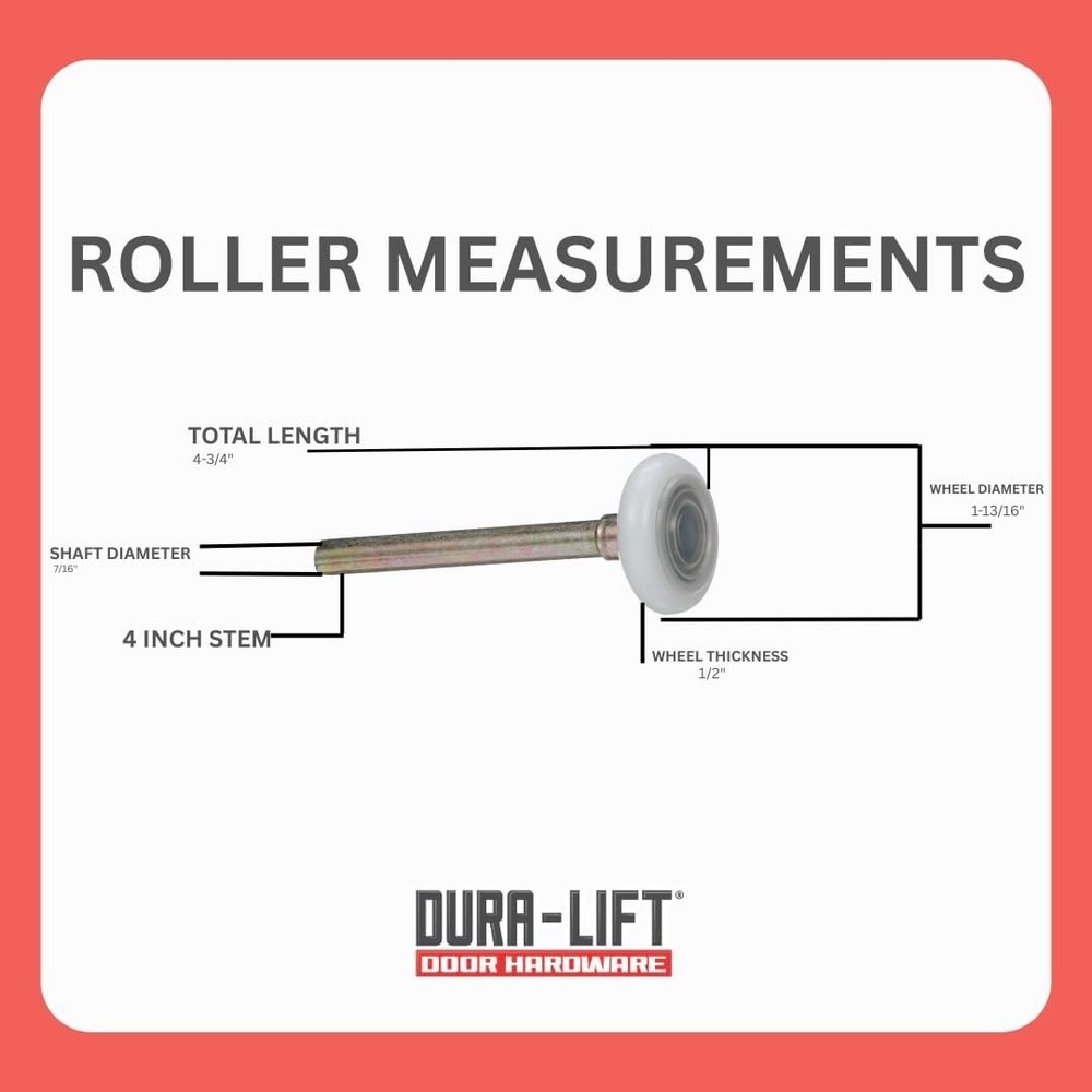 Long-Lasting Nylon Rollers for Garage Doors, 12-Pack