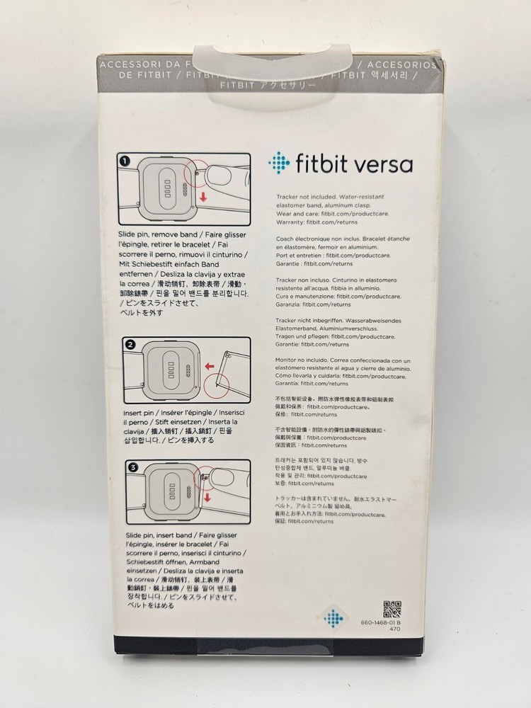 Fitbit Versa Activity Tracker Small Black Classic Accessory Band NEW
