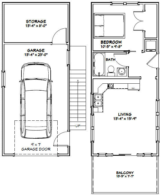 14x32 Tiny House -- 567 sq ft -- PDF FloorPlan -- Model 6H
