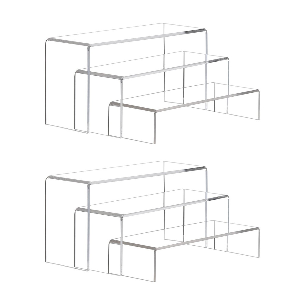 6 Pc Clear Acrylic Display Risers Showcase for Shoe Risers Retail Stand Cupca...