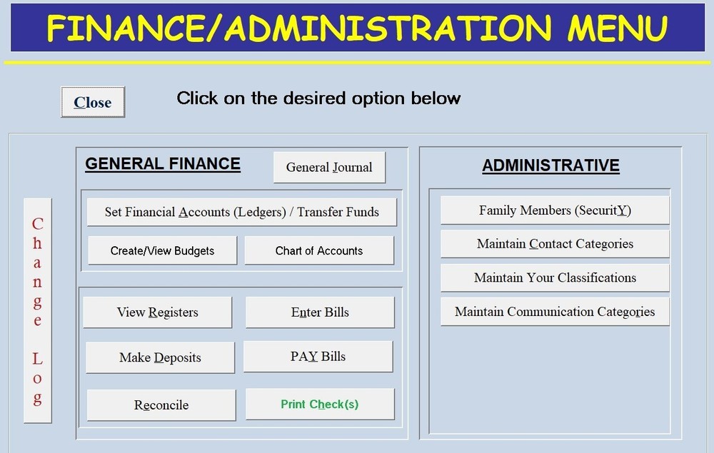 Home Management Database for Personal Finance, Inventory & more, uses MS Access