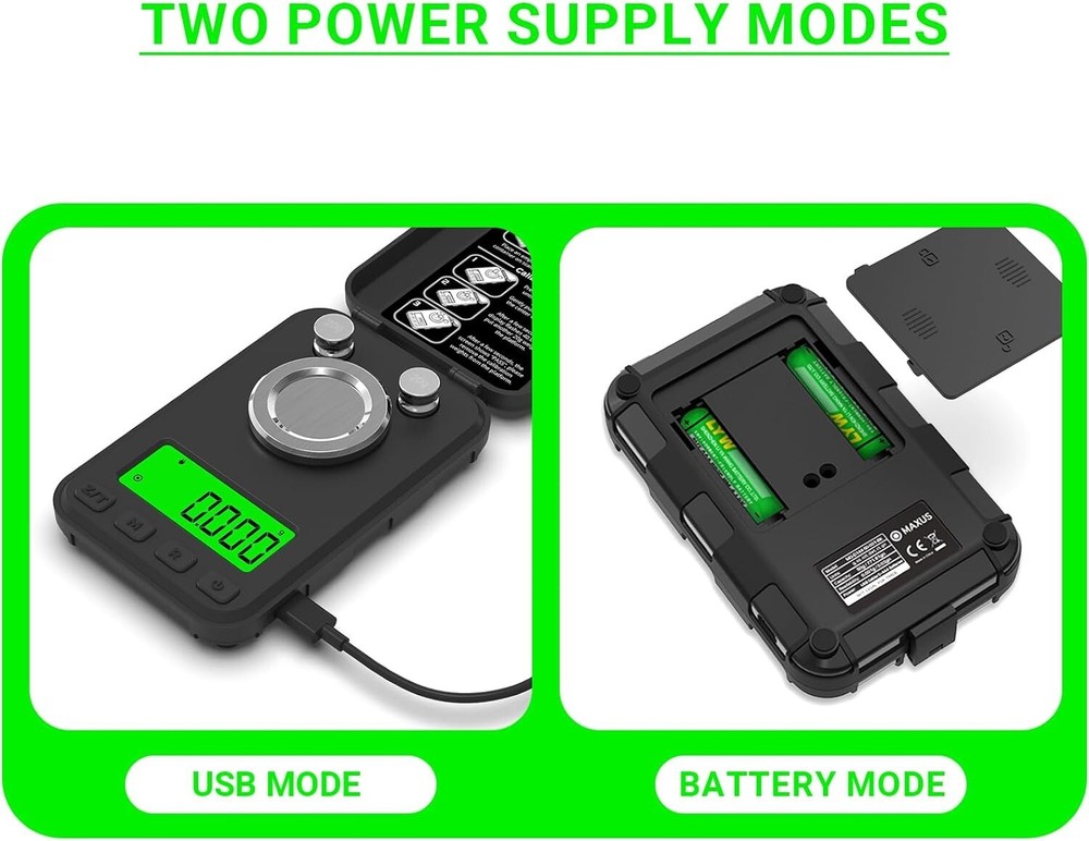 Compact 50g Precision Scale with Adjustable Backlight, Perfect for Reloading