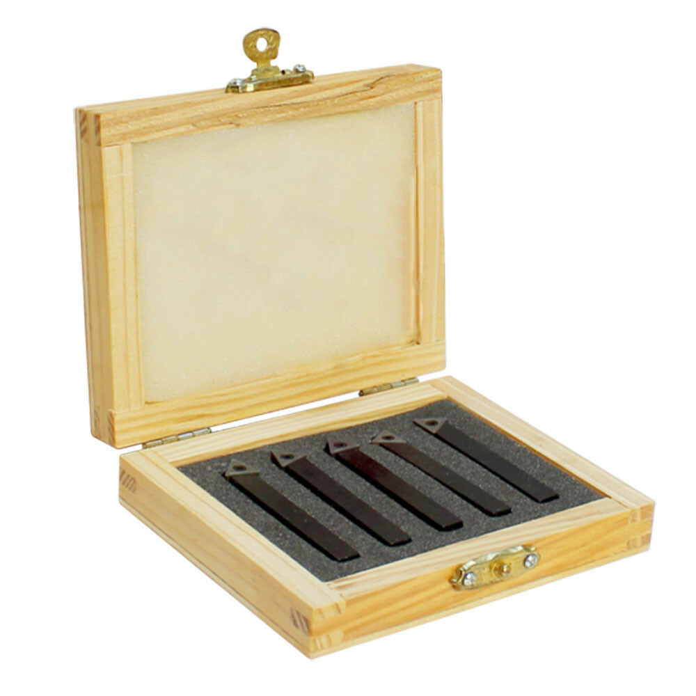 1/4'' Indexable Carbide Insert Lathe Turning Tool Bit + 10 Pc Tips COMBO - 5 PC