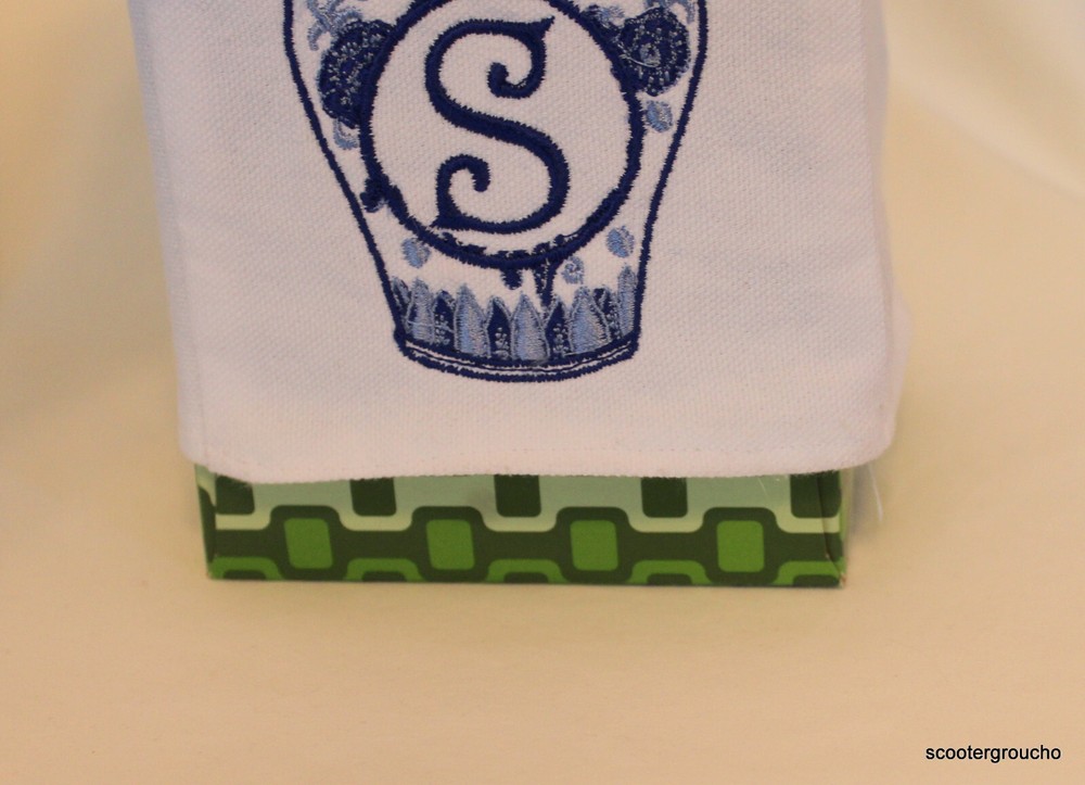 Personalized Monogram ChinoiserieTissue Box Cover- Perfect Gift Idea- Free ship
