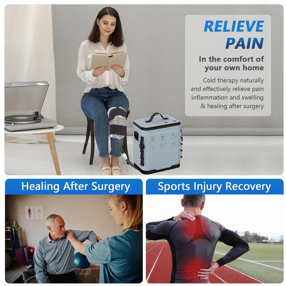 Cold Therapy Machine with Programmable Timer Portable Ice Machine for Knee Af...