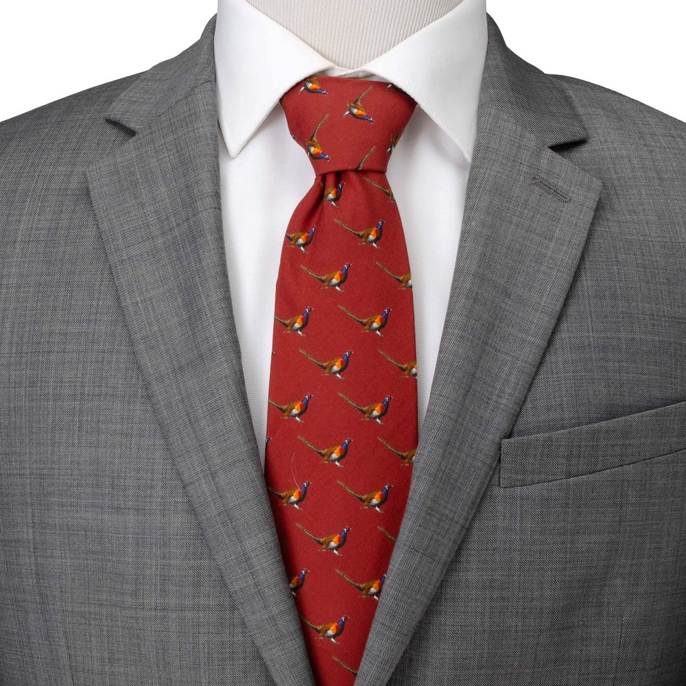 Pheasant Burgundy Men's Tie