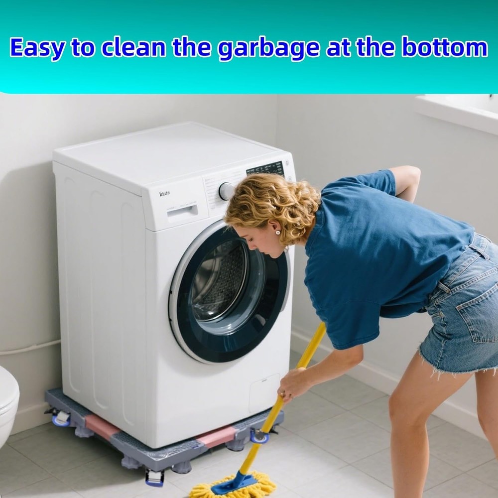 Rust-Resistant Washer & Dryer Stand with 4 Locking Wheels - 660 lbs Capacity