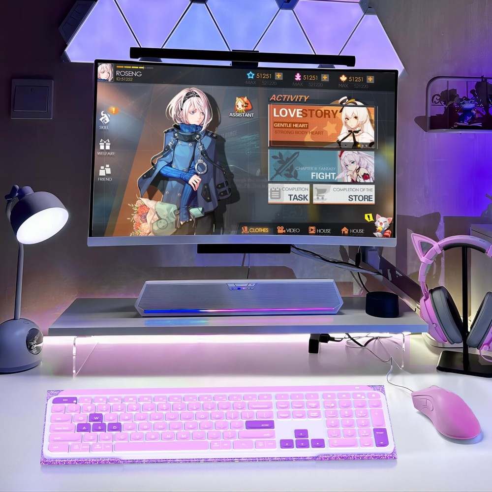 Comfortable Computer Keyboard Stand - Ergonomic Keyboard Riser Acrylic Tilted...