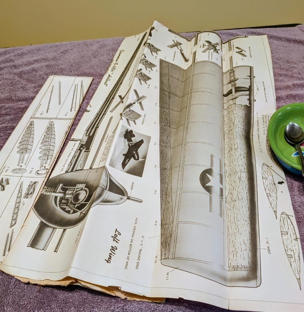 EAGLE MODELS GRUMMAN F6F-4 "HELLCAT" CONTROL LINE KIT, IOB, VINTAGE