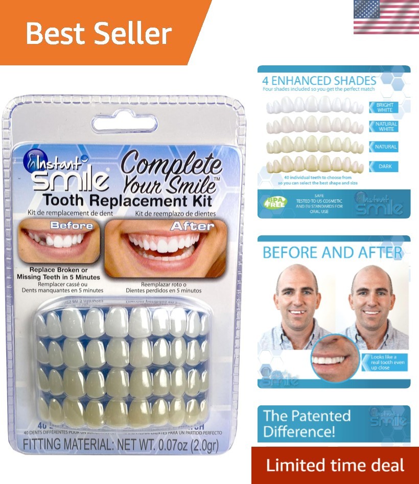 Temporary Tooth Replacement Kit 4 Shades Patented