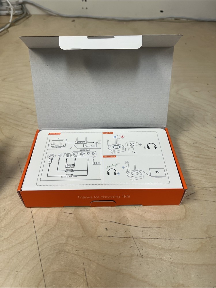 1Mii B06TX Bluetooth 5.2 Long Range Audio Transmitter New Open Box