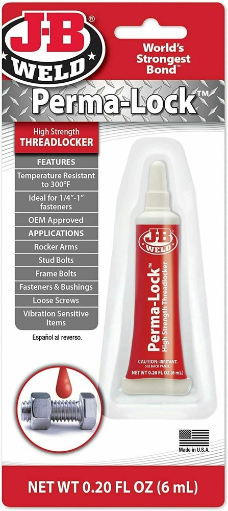 J-B Weld 27106 Perma-Lock High Strength Threadlocker - Red - 6 ml